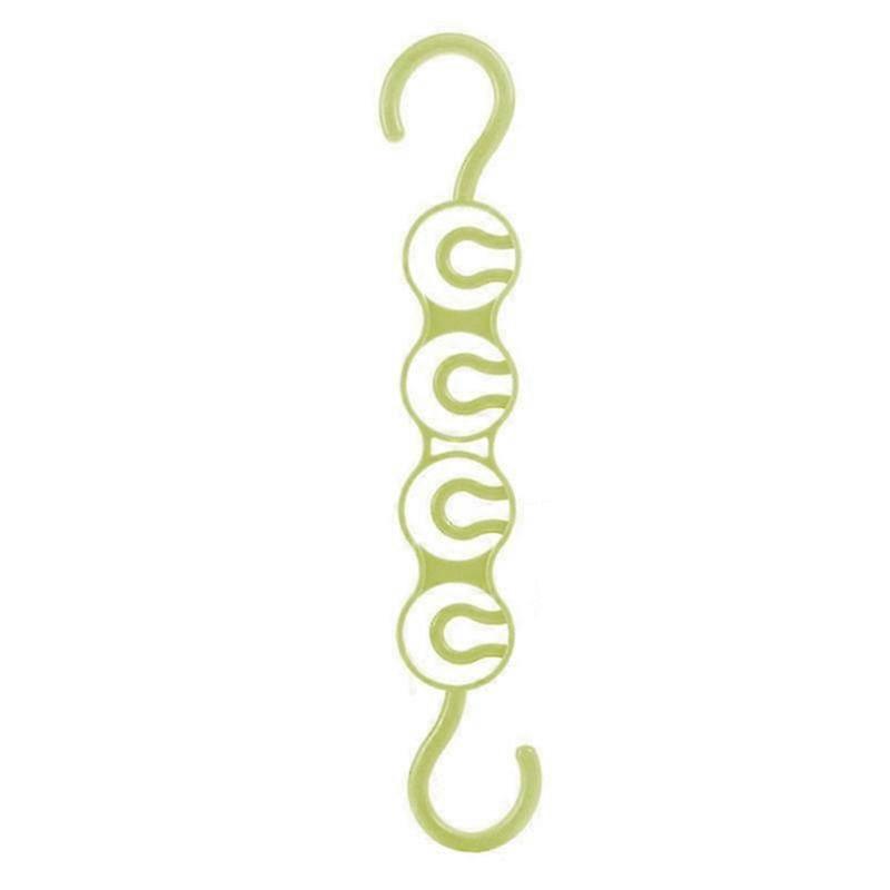 Green Four Holes Home Hanger Storage Rack/ Multi-layer Folding Hangers / Multipurpose Clothes Hat Pants Save Space Storage Wardrobe Rack