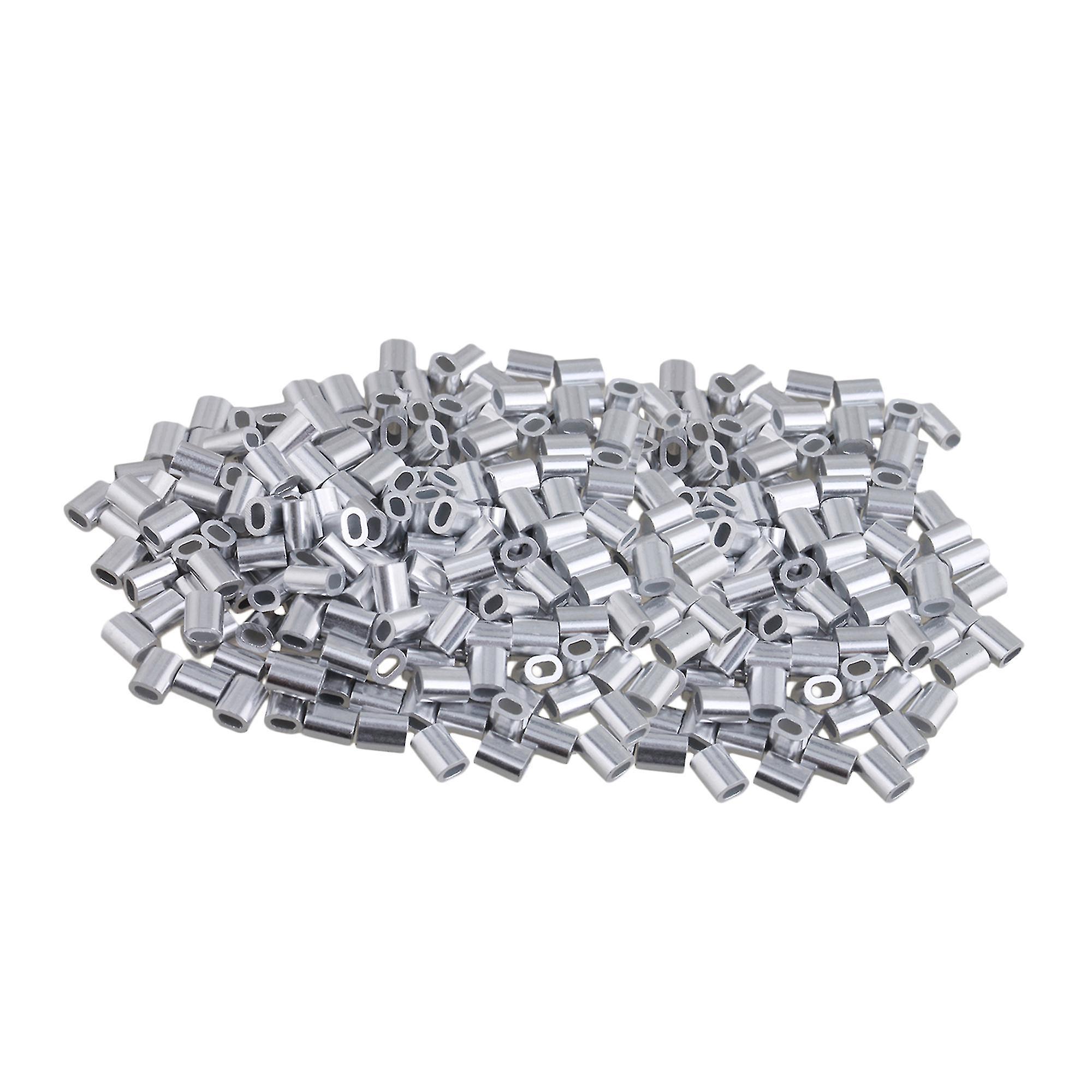 Ropes Hardware Cable 400x Oval Aluminum Crimping Loop Sleeves Clips For 1mm Dia Wire Rope