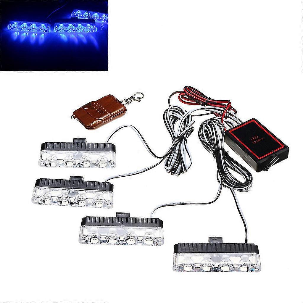 Car Front Grille Emergency Flash Warning Light Led Strobe Lamp 3 Mode For Police A