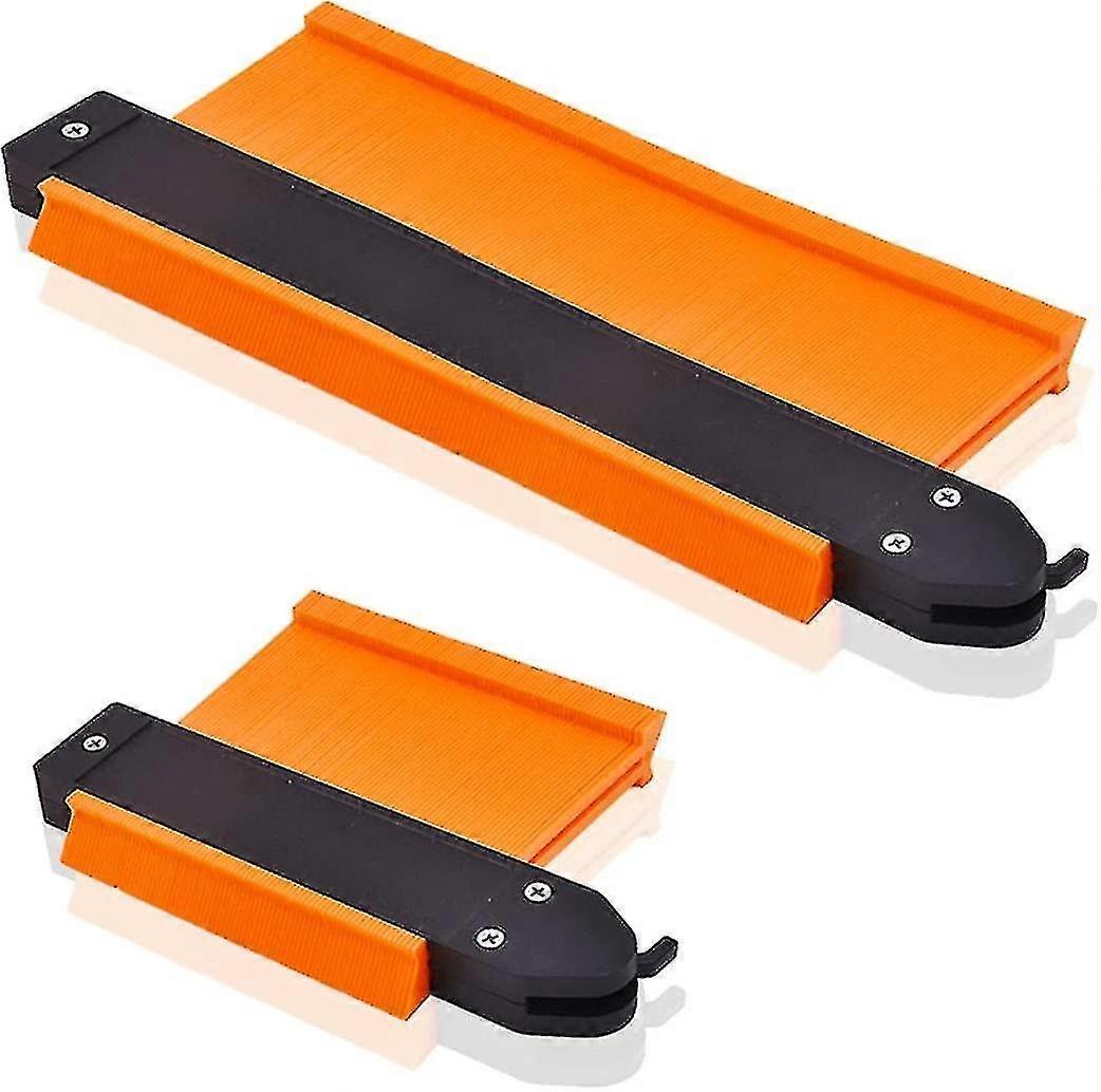 2 Pack Contour Gauge Duplicator With Lock Plastic Profile Copy Gauge Ruled Contour Duplication Tiling Laminate Measure Tool (5" Widen Lock +10" Widen