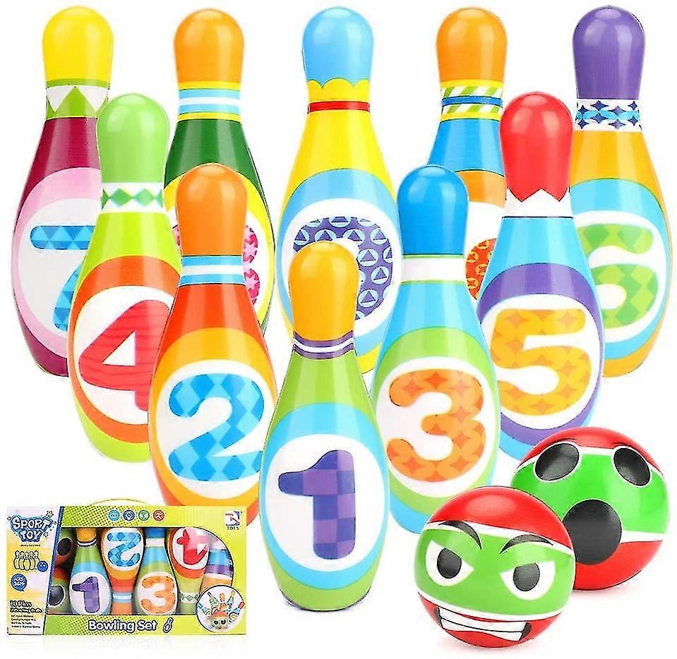 Bowling set Fun Bowling Ball Game For Children Bowling Ball Set With 10 And 2 Balls In A Mesh Bag Inside