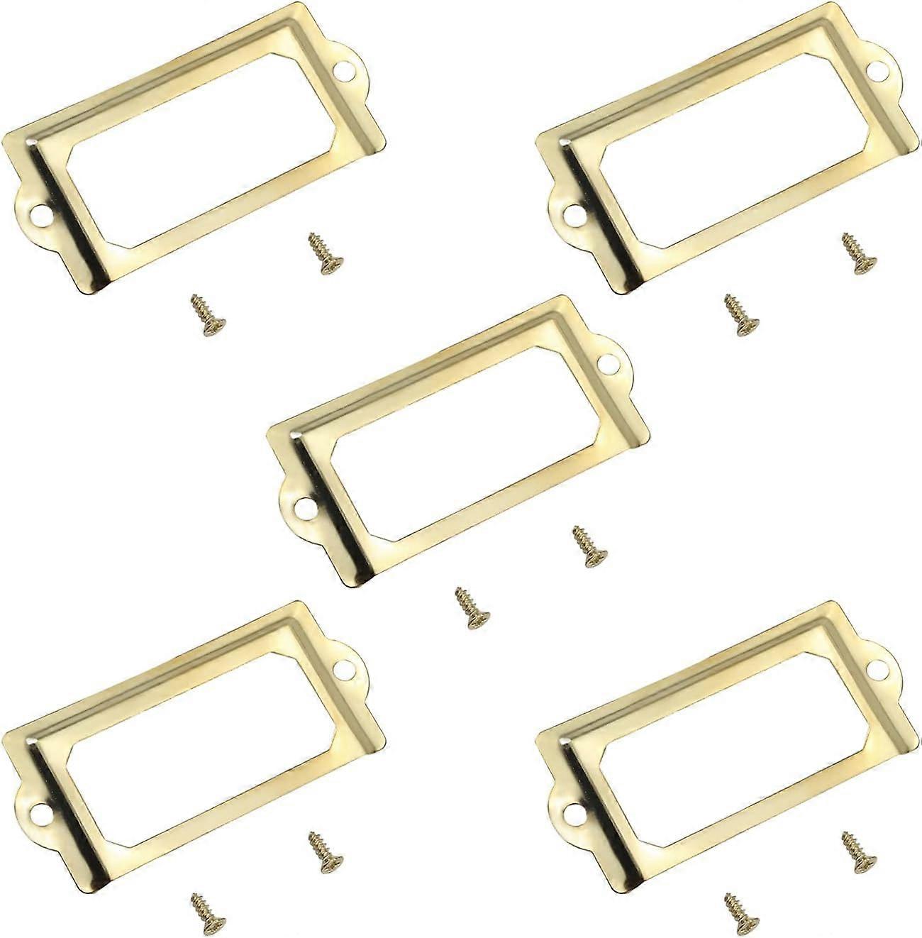 30Pcs Metal Label Frame, 70 x 33mm Antique Bronze Label Frame Card Holders with Screws for Office Library Furniture Card File Drawer Cabinet
