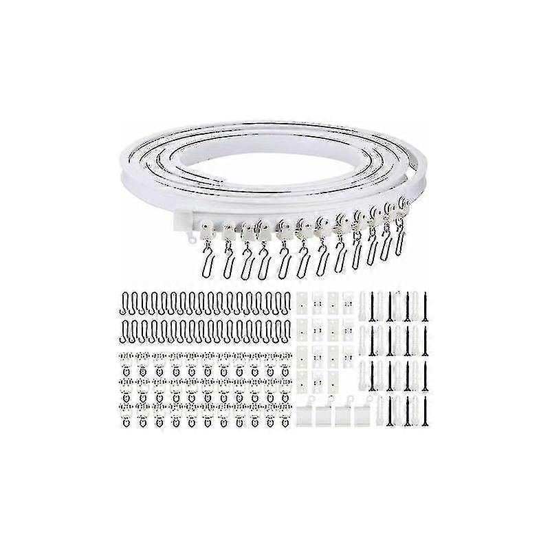 Meter Foldable Ceiling Curved Curtain Track Flexible Curved Curtain Track Soft Curtain Track For Curtain Track With Metal Curtain Hooks, Room Divider 