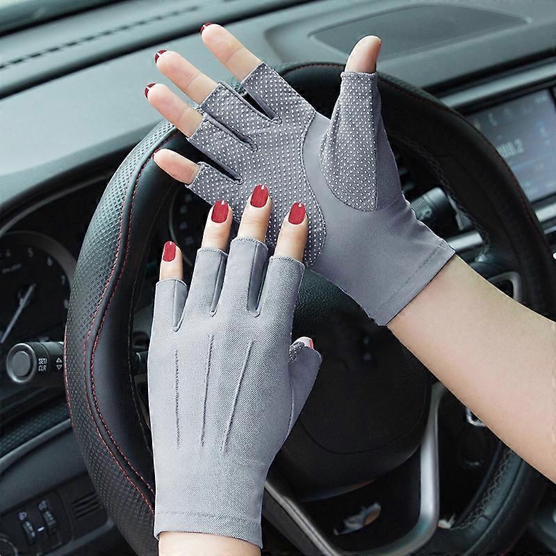 UV-suojahanskat ulkona naiset 2 sormea harmaa