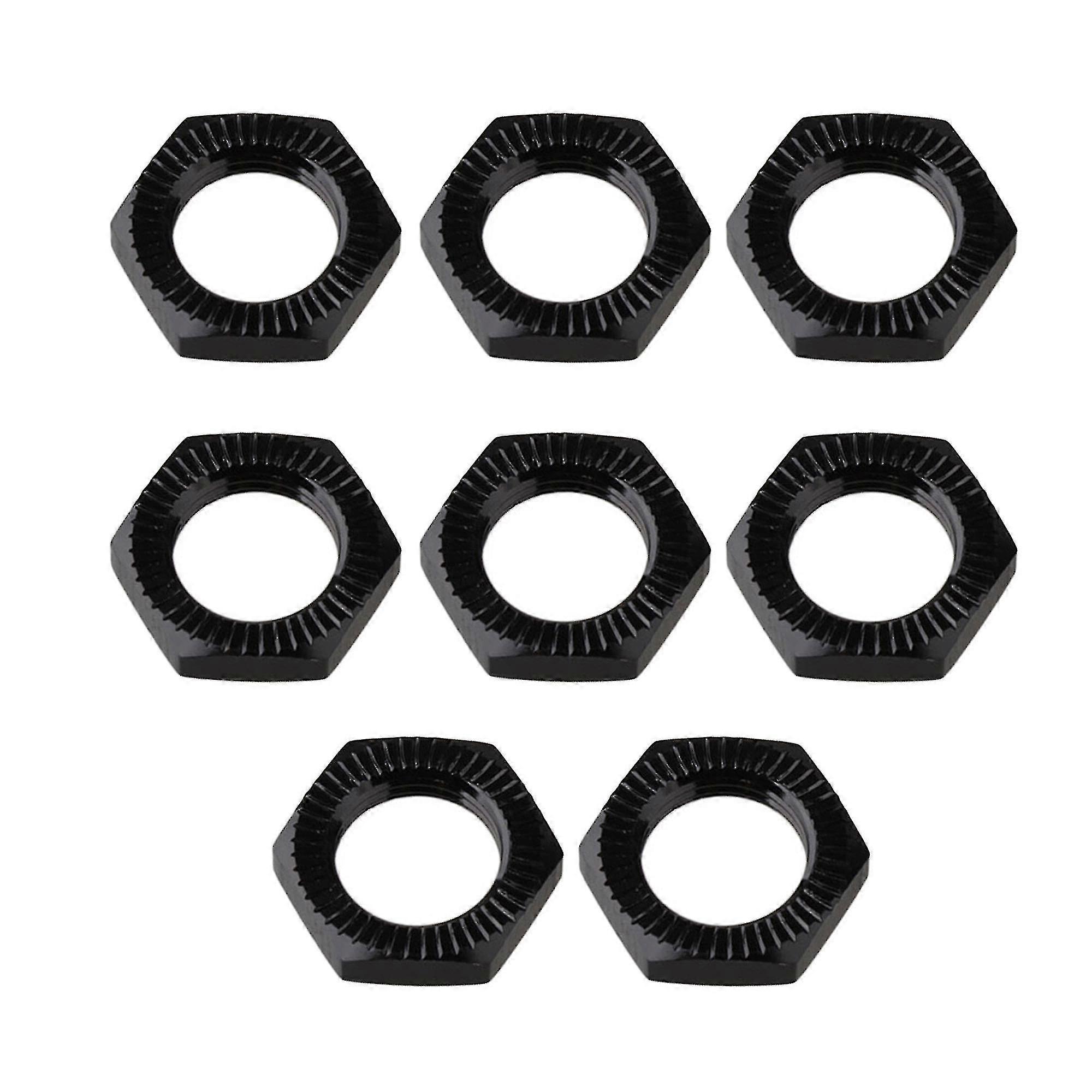 8stk N10169 17mm hjul sekskantede navmøtrikker, passer RC 1:8 modelbil, sort
