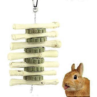 Jouets à mâcher pour lapin - Jouets pour lapins Bâtonnets à mâcher en bambou doux-Dents propres et gencives saines-Collations pour animaux de compagnie Jouets adaptés aux lapins, chinchillas, cochons d’Inde, ha