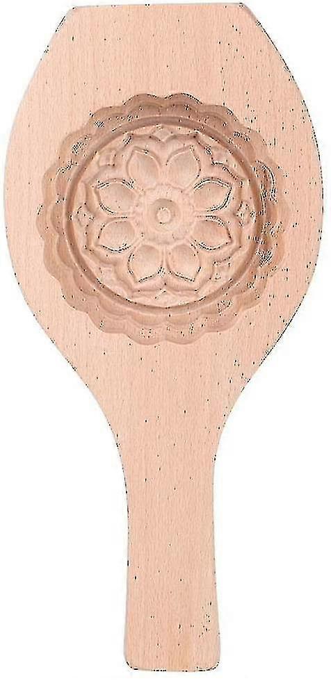 Wooden Mooncake Mould Floral Pattern Pastry Baking Tool