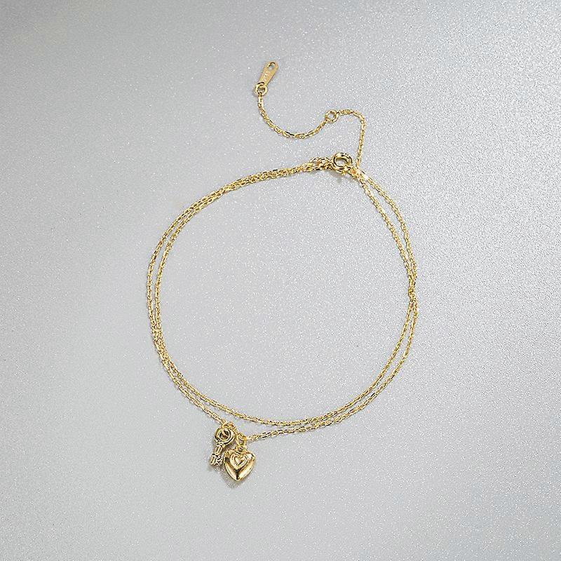 Mini small key, love collarbone necklace, exquisite and versatile for girls