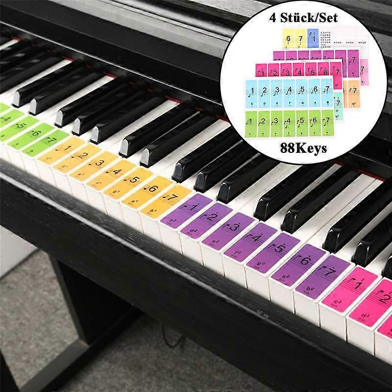 New Beginner's Piano Sticker 88-Keys Electronic Keyboard Note Removable Labels