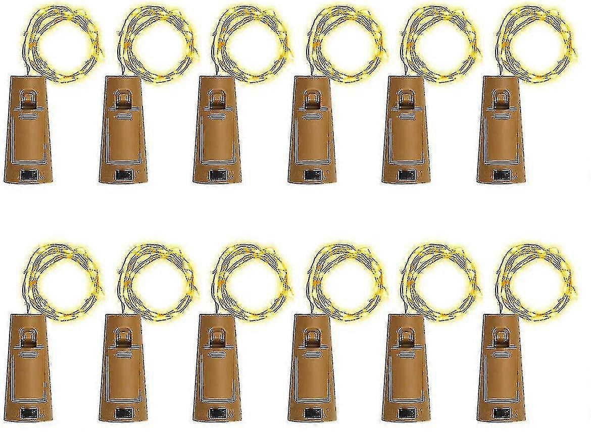 12pcs φω'τα μπουκαλιών, φω'τα φελλού για τα μπουκάλια κρασιού, 2m 20 οδηγημένα φω'τα νεράιδων
