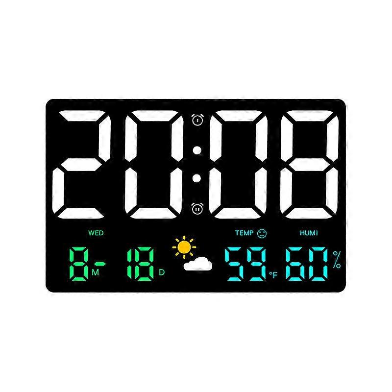 New pattern Digital Wall Clock,11.5" LED Digital Alarm Clock Large Display,with Remote Control,Adjustable Brightness