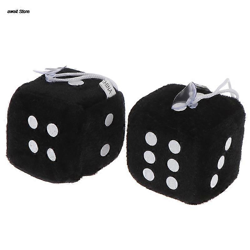 New 1 Pair Auto Car Fuzzy Dice Dots Rear View Mirror Hanger Decoration Car Styling Interior Accessorie