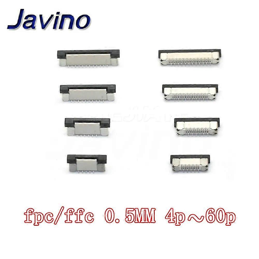 10pcs FFC FPC socket 0.5mm 4/6/7/8/9/10/12/14/15/16/20/22/24/26/28/30/34/40/45/50/54/60 Pin Vertical Type Ribbon Flat Connector