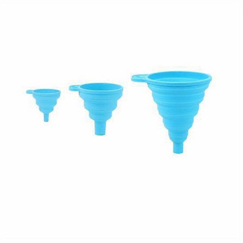 3pcs Portable Silicone Funnel for Kitchen and Wine - Collapsible and Foldable for Easy Storage and Transportation