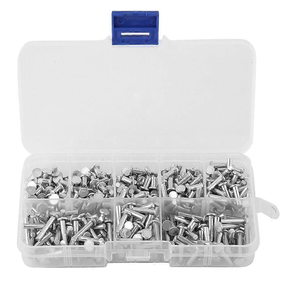 400pcs M3 Aluminum Rivets 4-16mm Flat Head Solid Fasteners