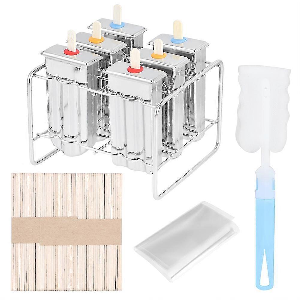 Stainless Steel Ice Cream Mold Maker with 6 Molds - Kitchen Tool