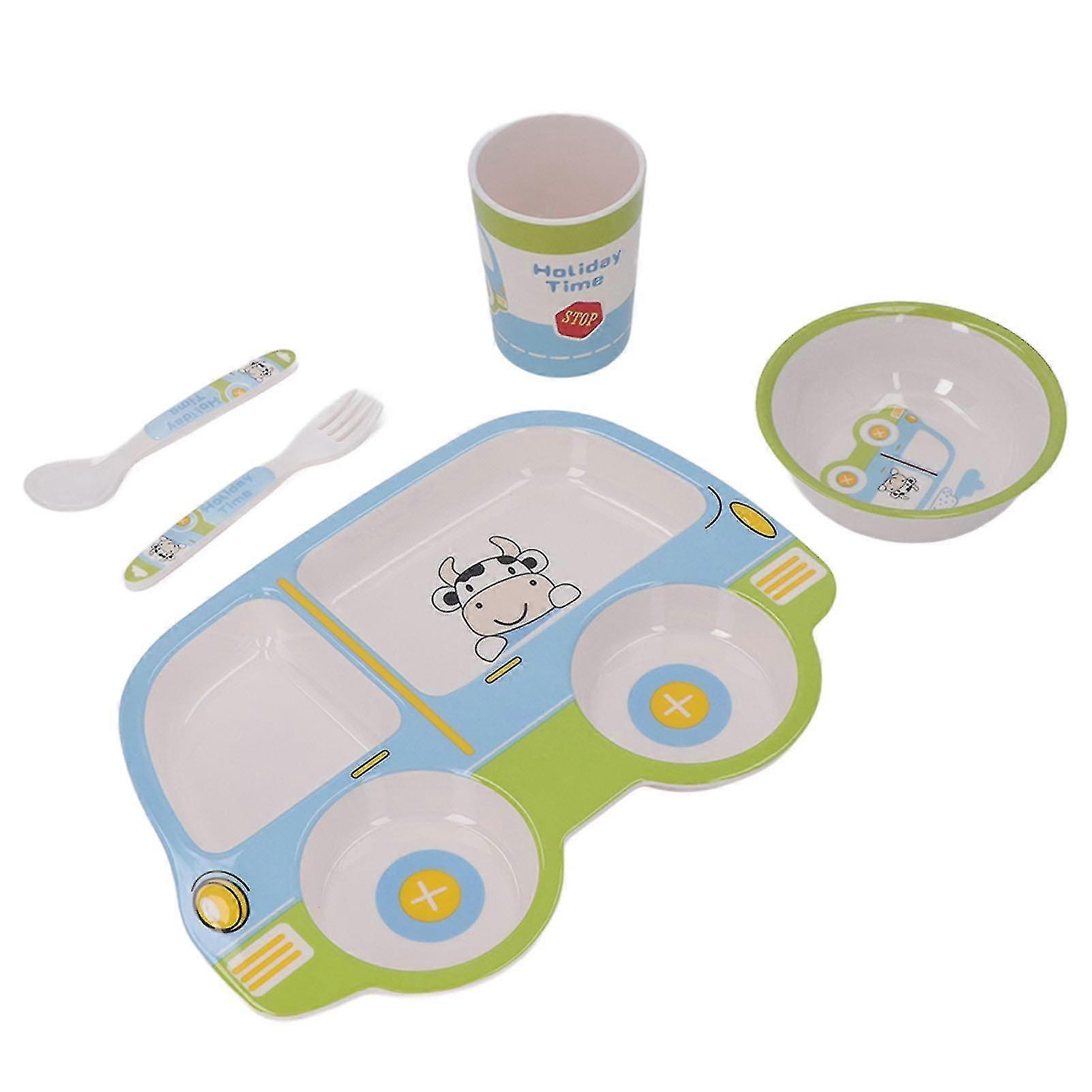 Baby Feeding Set - Bowl, Plate, Cup, Fork - Infant Eating Utensil Kit