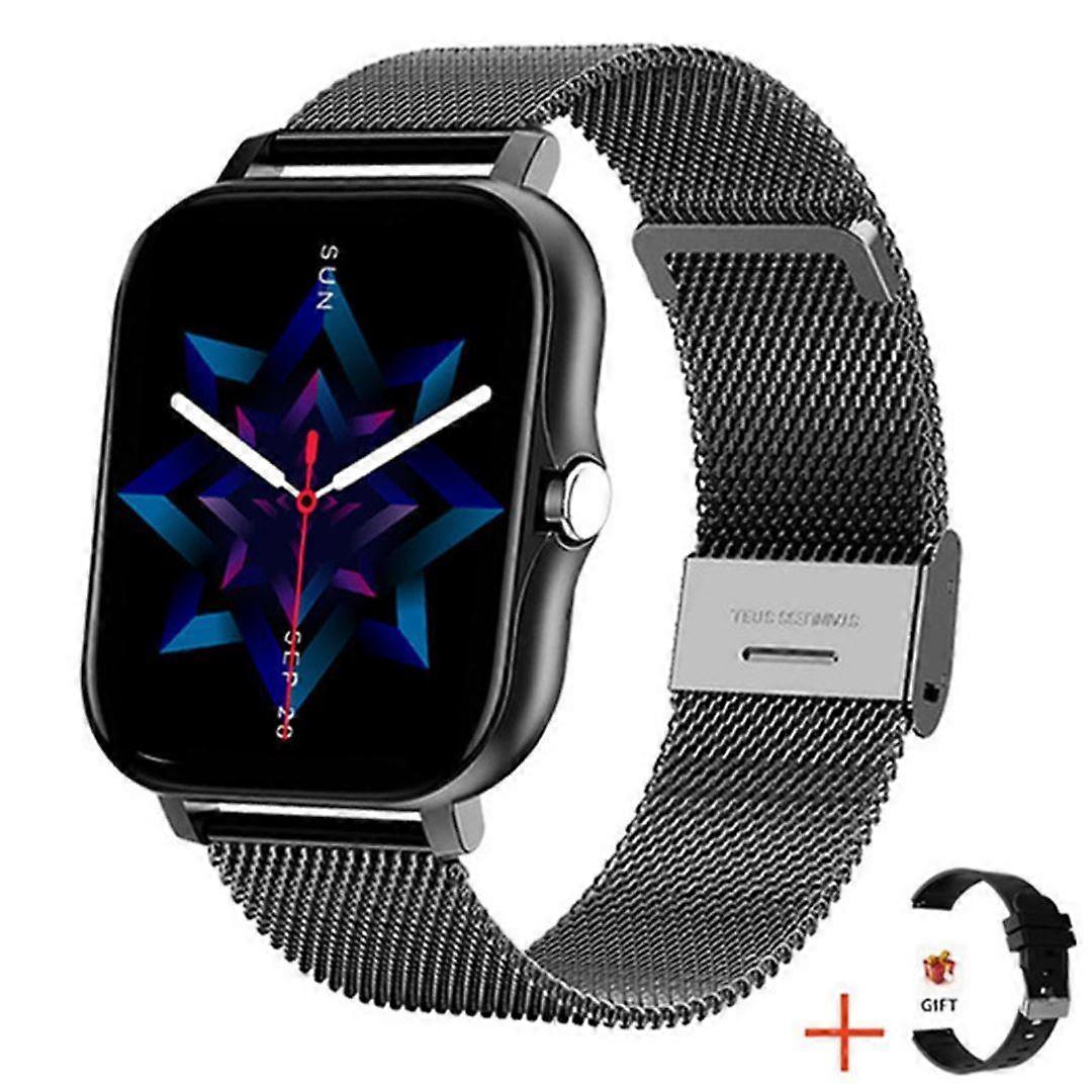 Réception / numérotation d'appel de montre intelligente, montre intelligente 1,81 '' avec commande vocale AI, moniteur de pression artérielle / SpO2 / fréquence cardiaque