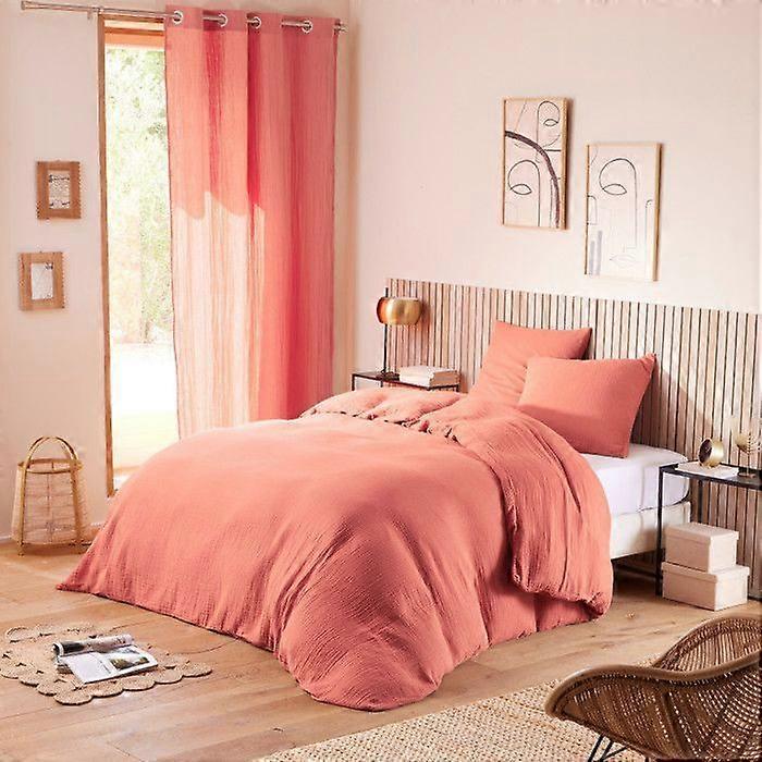 Parure de couette « Noah » aspect coton 240 x 220 pour lit double de 140 à 160 cm – Noah Blush