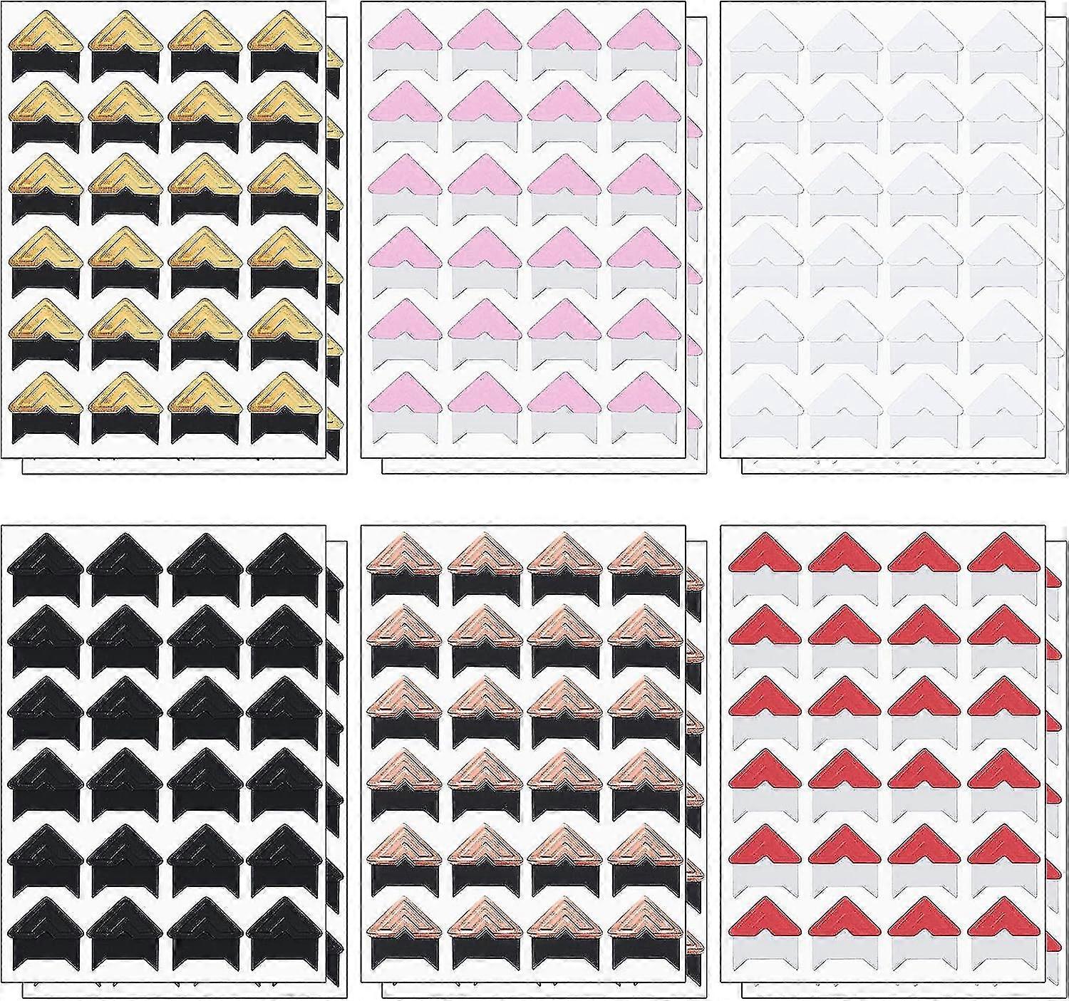6 Colors Of 12 Photos Of Sticky Corner Stickers For Diy Scrapbook Album Journaling Photo Mounting Corners-QJWL