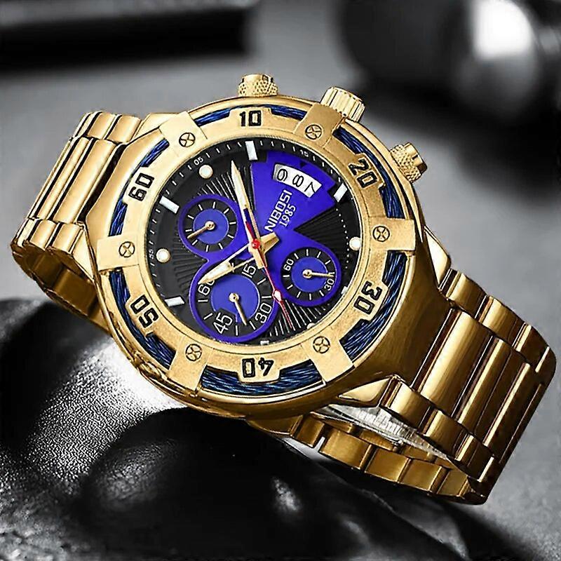 NIBOSI Watch for Men Warterproof Big Sports Mens Watch Top Brand Luxury Clock Male Business Quartz Wristwatch Relogio Masculino