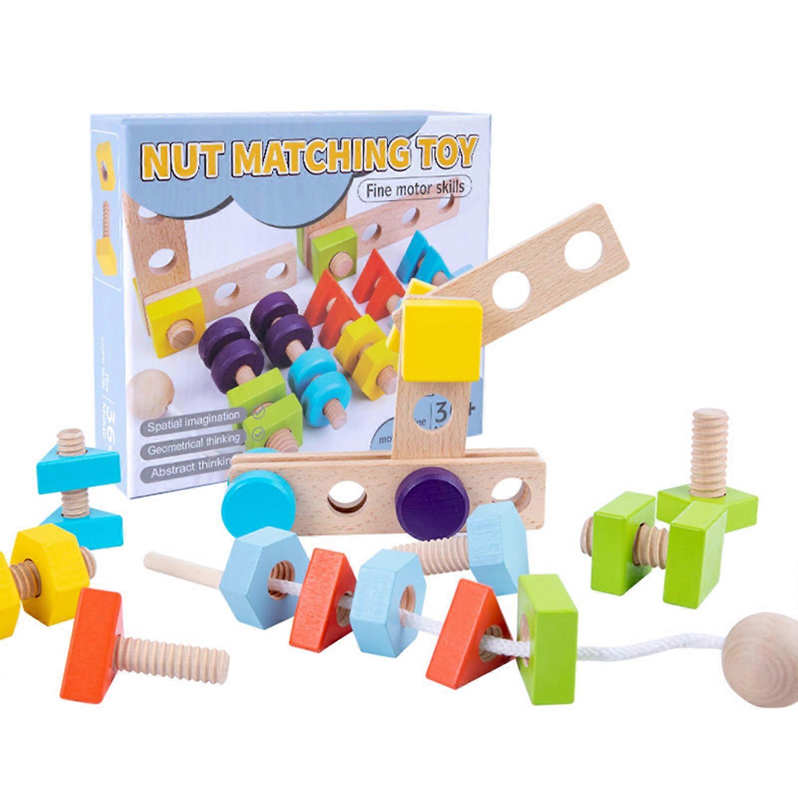 Puzzle Toys Table Portable Screw Building Blocks Matching Shape Board Toy
