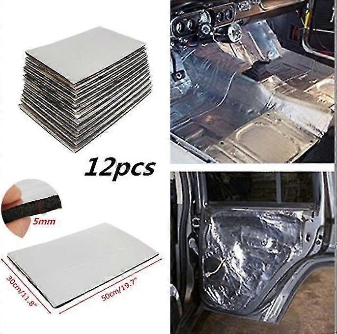 12pcs 5mm Car Automobile Fireproof, Sound Insulation Deadener And Heat Insulation Pad 30x50cm