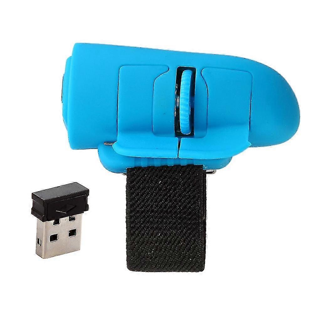 2.4g Wireless Usb Finger Mouse Optical Handheld Mice For Laptop Pc Blue