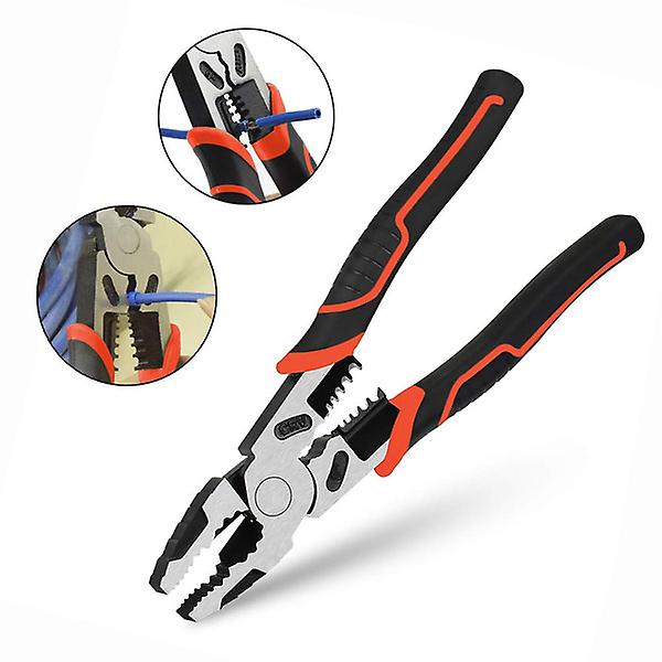9 Inch 4 In 1 Cable Stripper + Crimper + Cutter + Combination Pliers