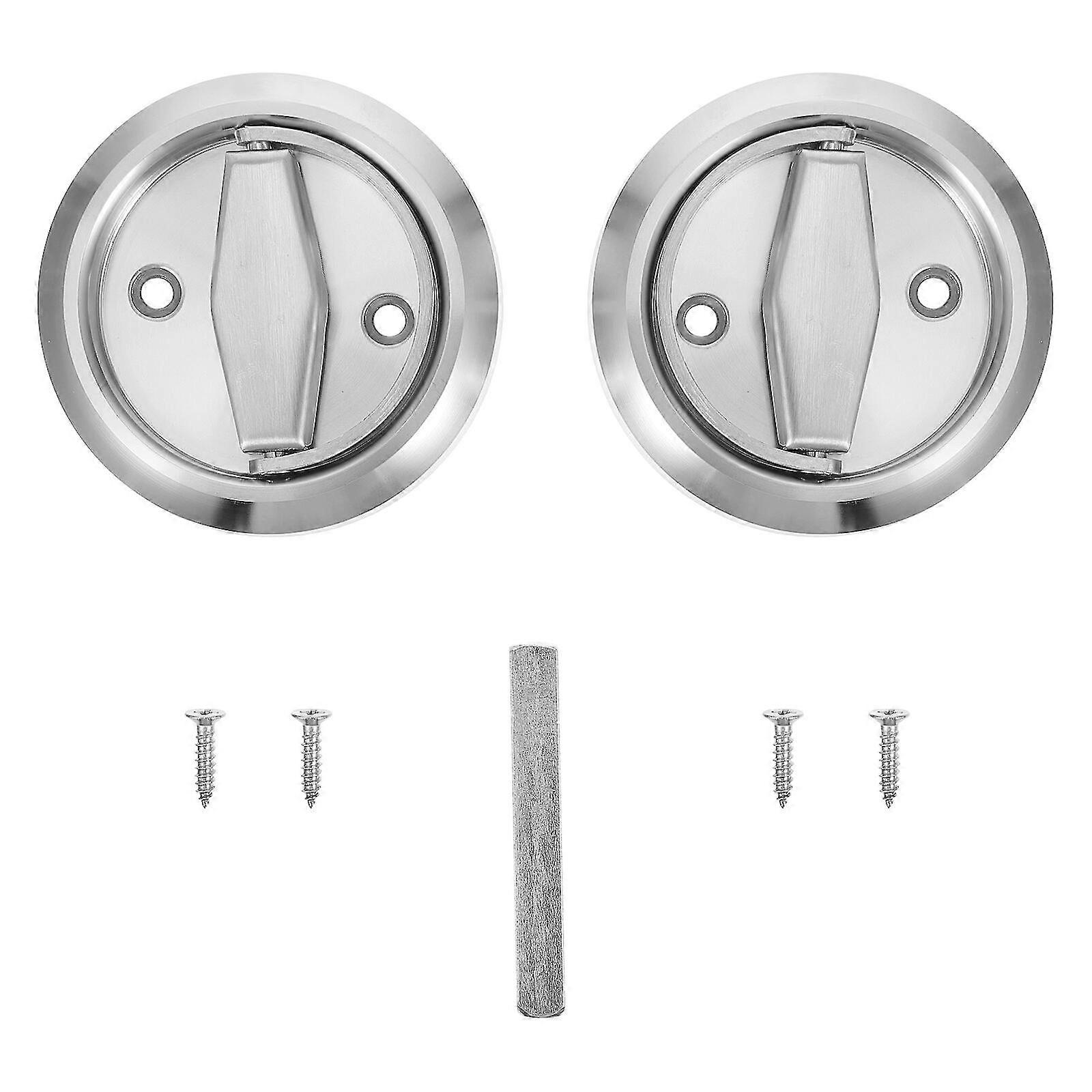 2pcs Stainless Steel Folding Handle Cabinet Pull Ring Box Door Pull Handle