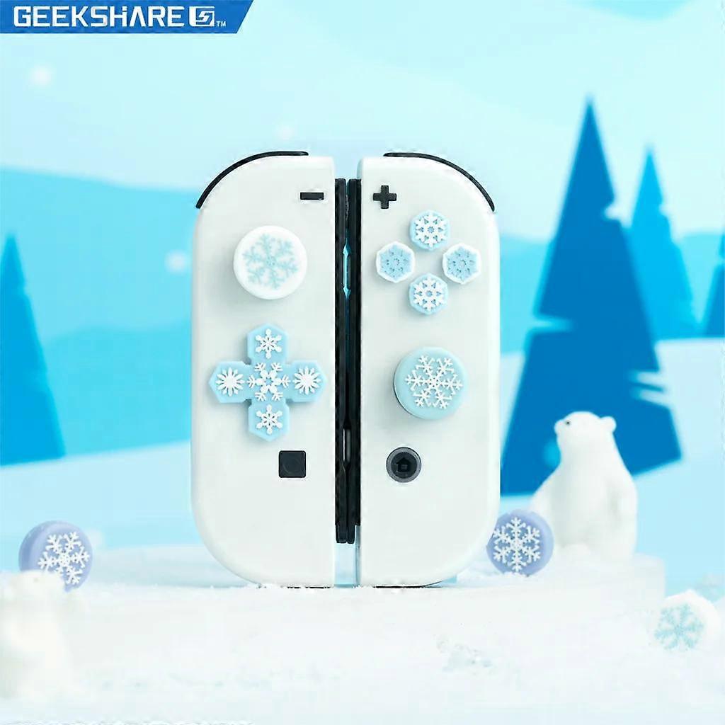 Lovely Silicone Soft D-pad Cross Button ABXY Key Sticker Skin Case For Nintendo Switch Oled Joy-con Thumb Stick Grip Cap Cover