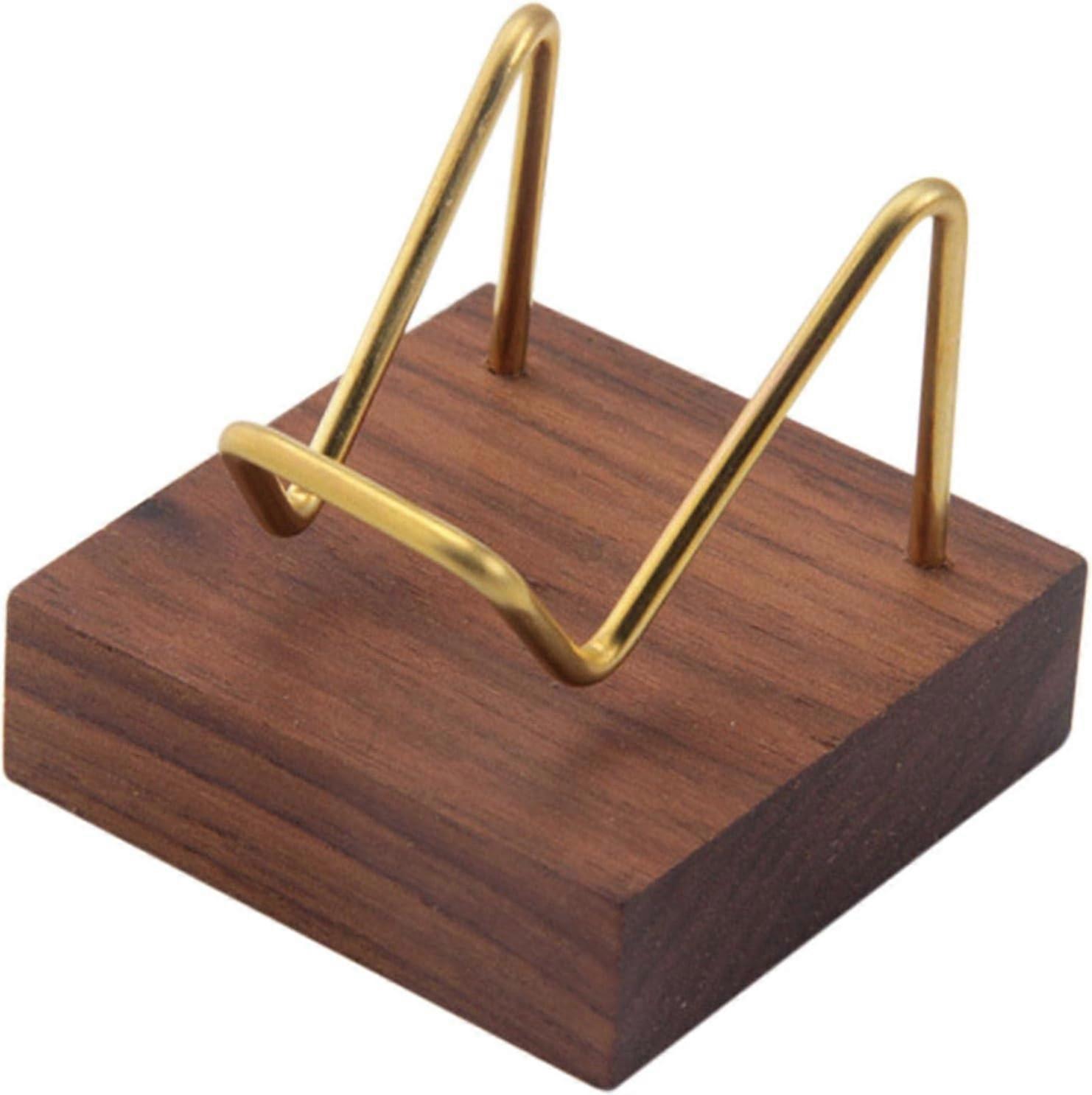 Jewelry Display Stand, Copper Crystal Mineral Holder with Wooden Base, Suitable For Fossils, Mineral