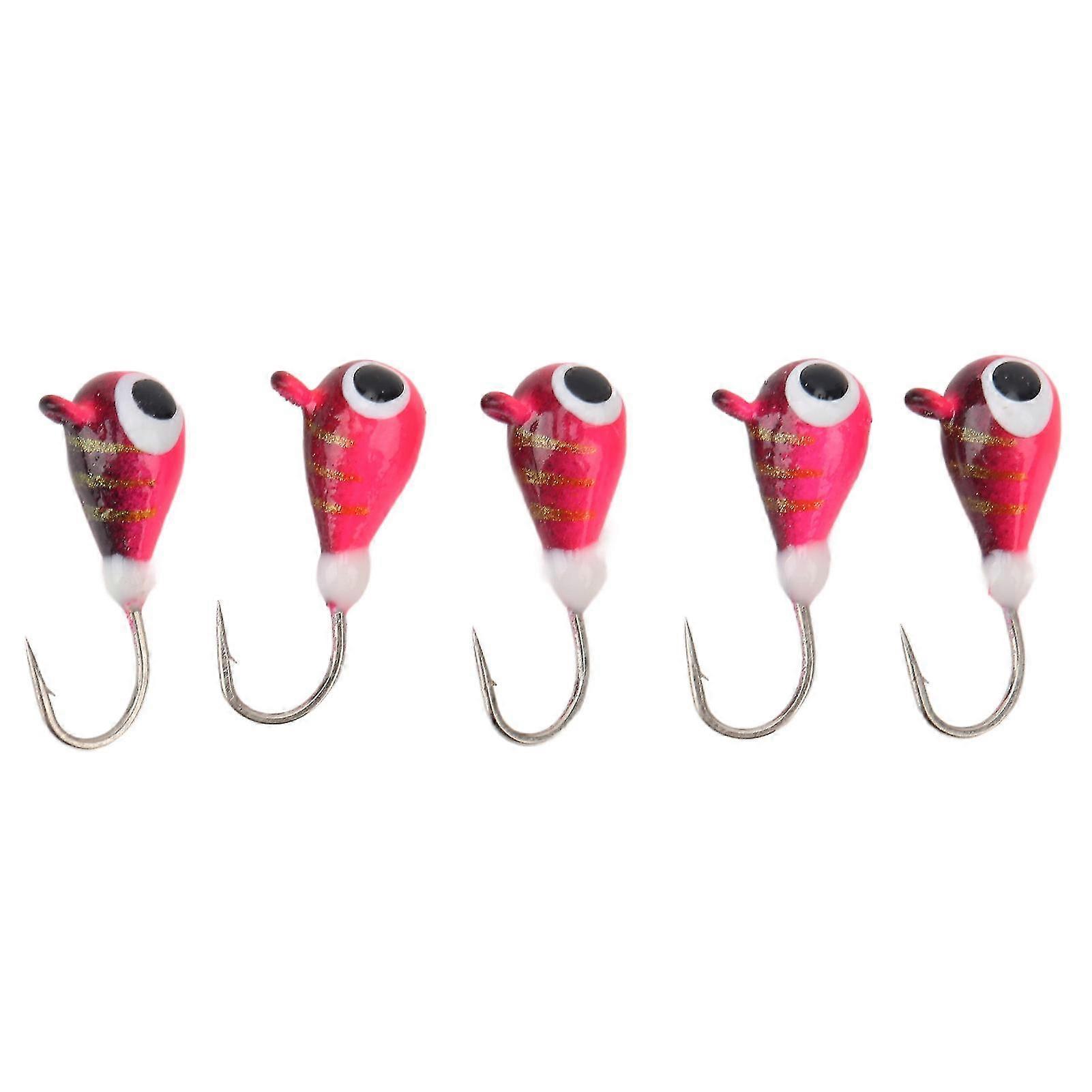 Für 5 Stück Winter Eisfischen Jigs Kit: Barsch Crappie Micro Eisangelhaken Köder, 4MM