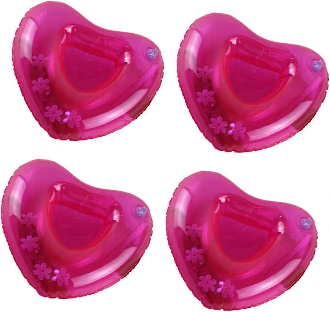Heart Shape Floating Inflatable Cup Holders Floating Pool Coasters Inflatable Water Coasters Floating Drinks Pink Pool Party Toys Beach Drinks