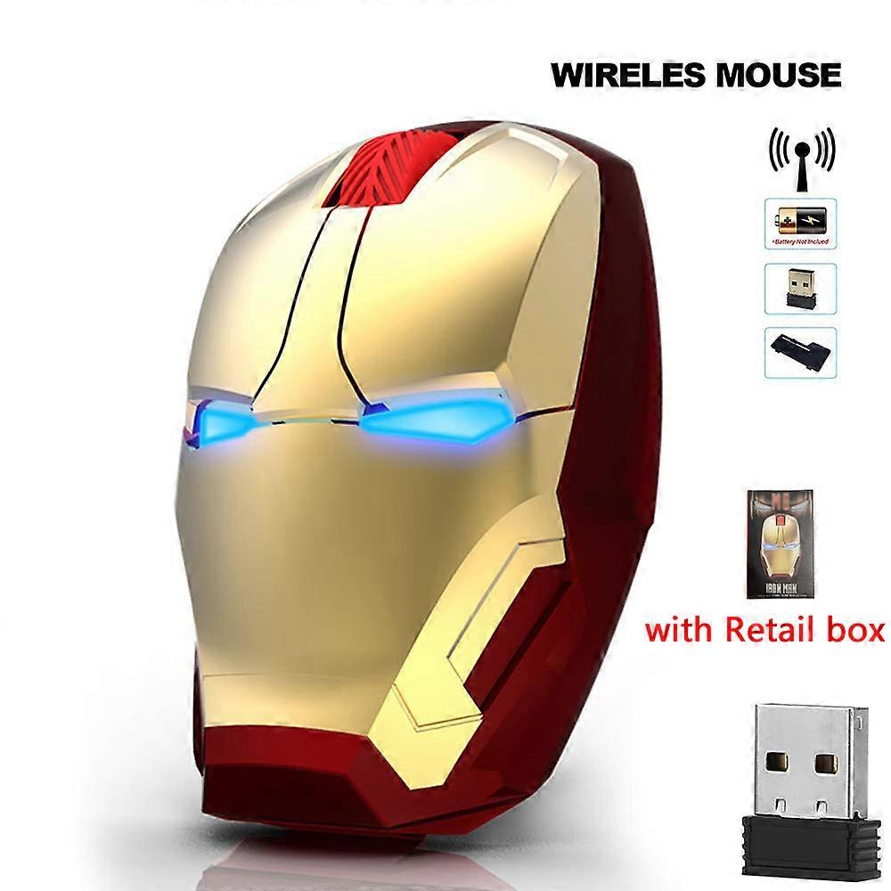 Wireless Mice Iron Man Mouse Mouses Computer Button Silent Click 800/1200/1600/2400DPI Adjustable USB Optical Mice For Computer