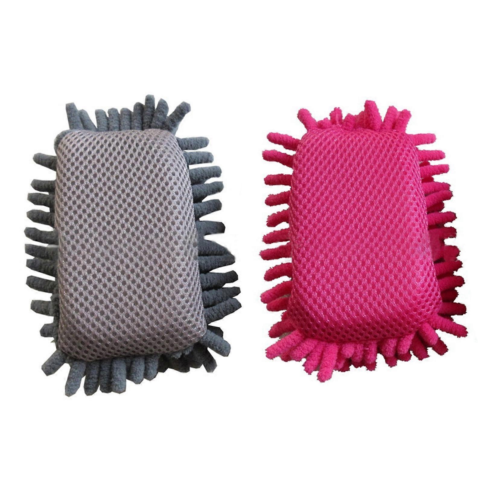 2Pcs Microfiber Shag Cleaning Tool Sponge Whiteboard Eraser for Office