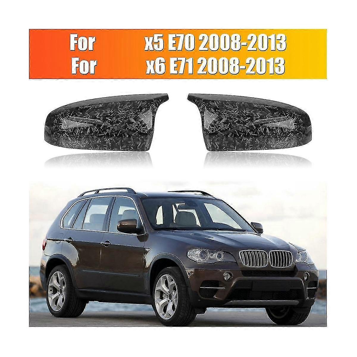 Carbon Fiber Car Rearview Mirror Cover Wing Side Mirror Cap Pattern For X5 X6 E71 E70 2008-2013