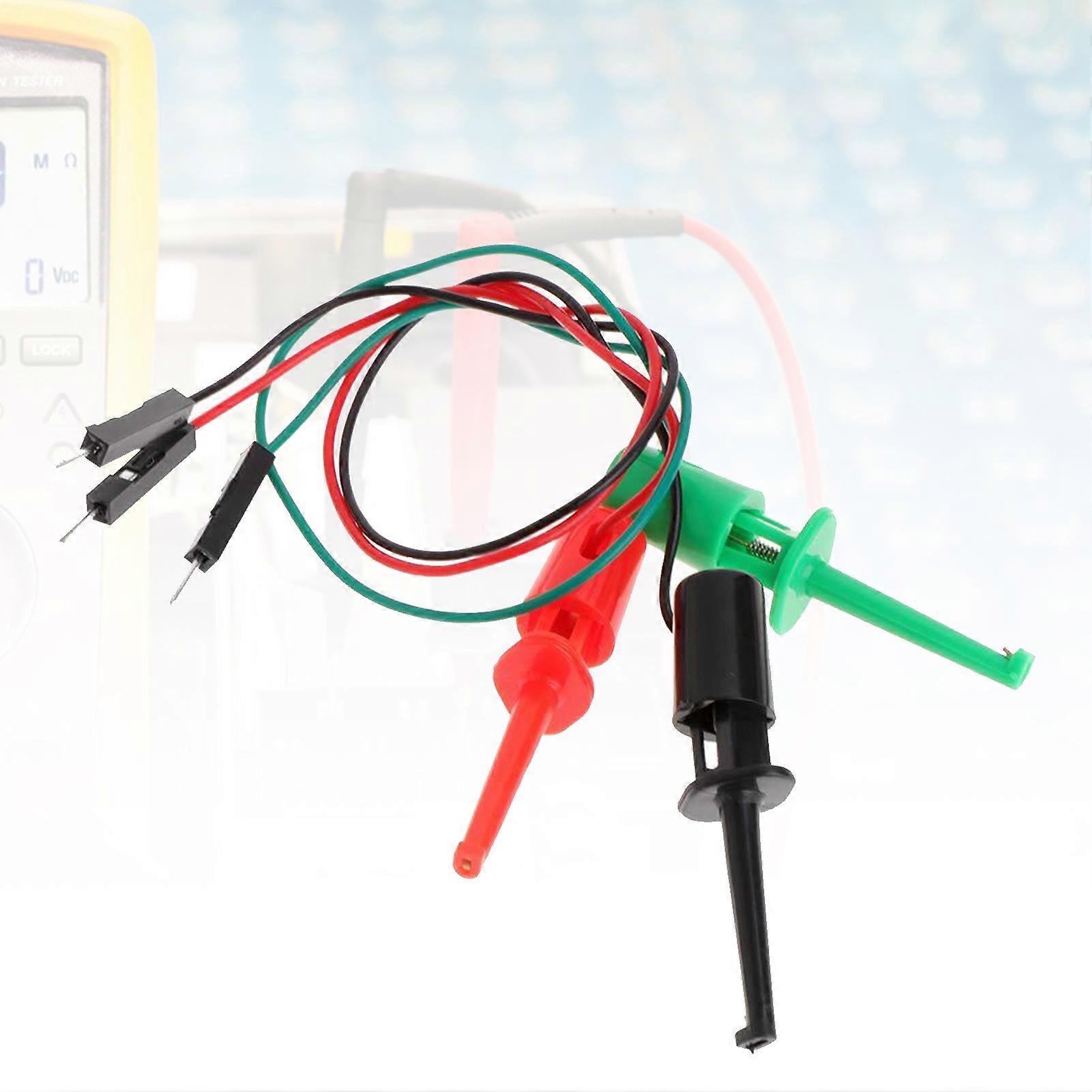 3Pcs Transistor Testers Hooks Hook Type Testing Clips Test Instruments with Male Head Electrical Test Work Mengxi