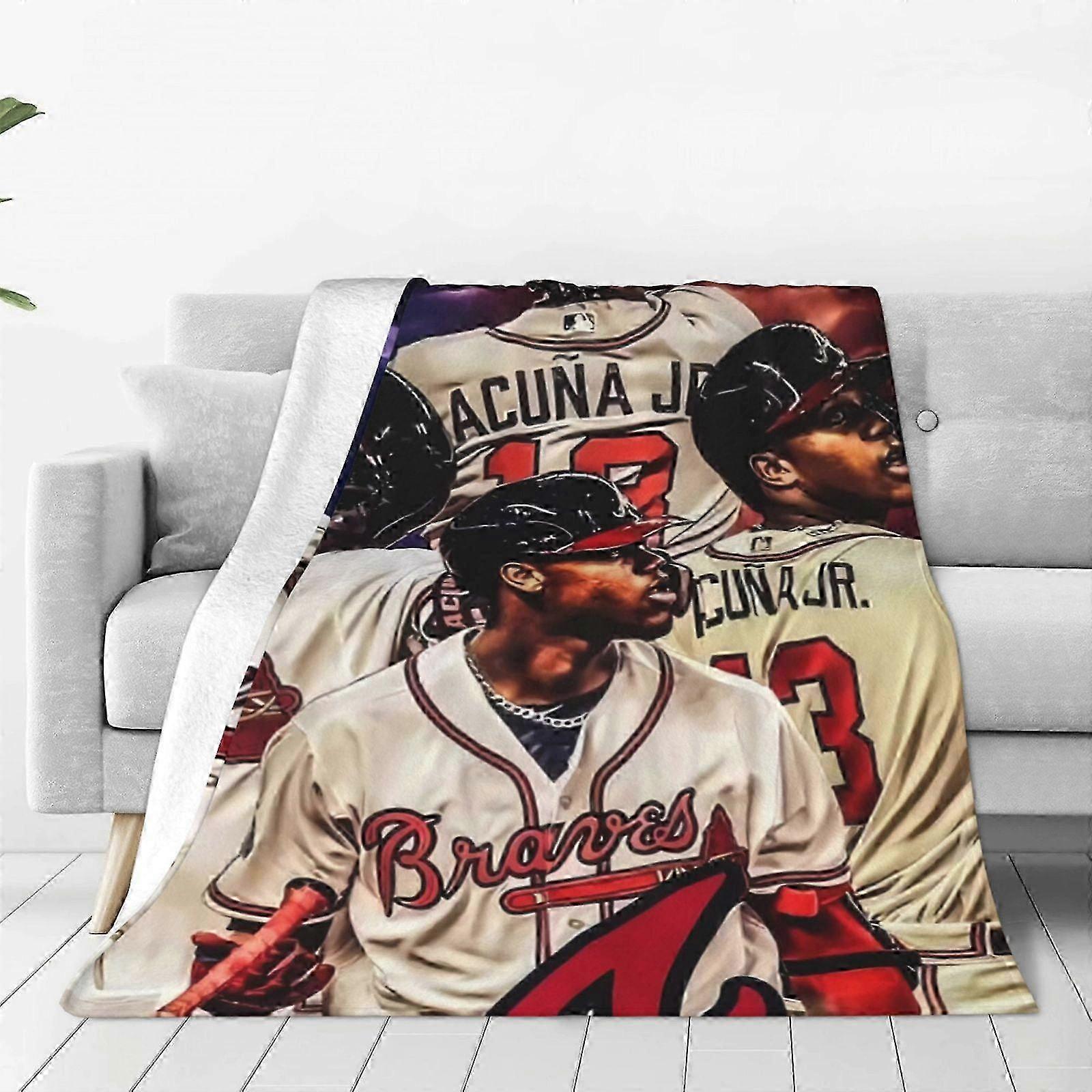 t436 Cobertor A # Ronald Acuna Jr Cobertor X, Cobertores de Flanela Dormir Aconchegante Leve UltraSoft Micro Cobertores F Cobertor bn436