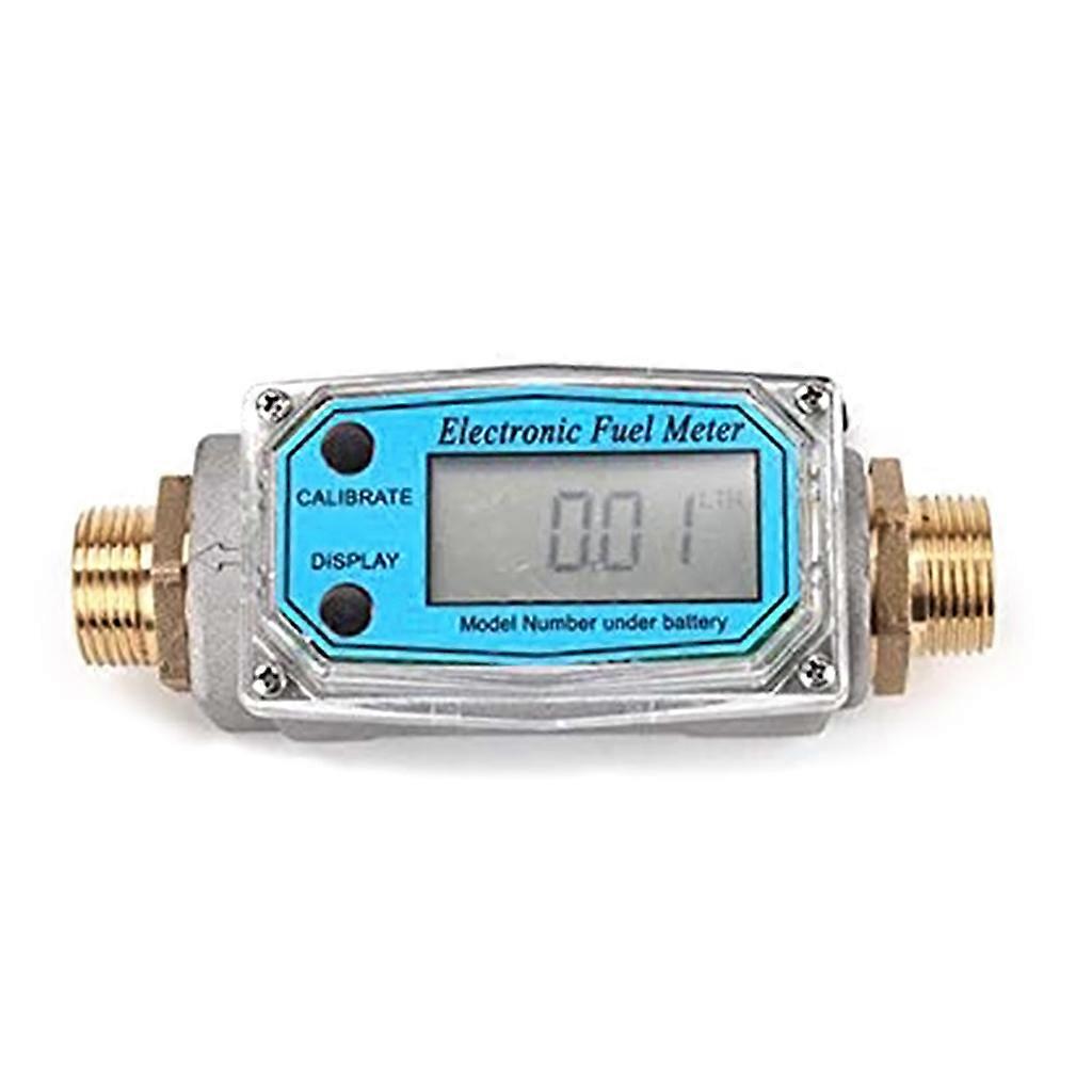 3/4" BSP Male Digital for Turbine Flowmeter LCD Display Gas Oil Fuel Flowmeter Measure Die sel Kerosene Gasoline