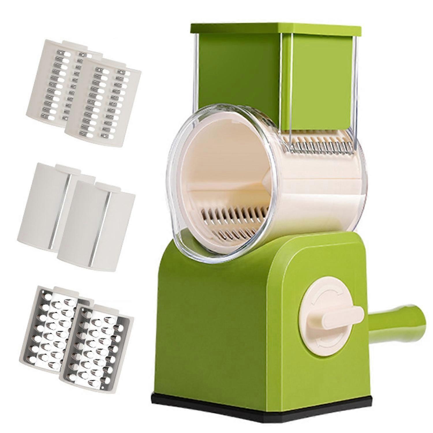 Effortlessly Veggie Chopper Strong Suction Base 3 Sets Blades Hand-Friendly Manual Rotary Vegetable