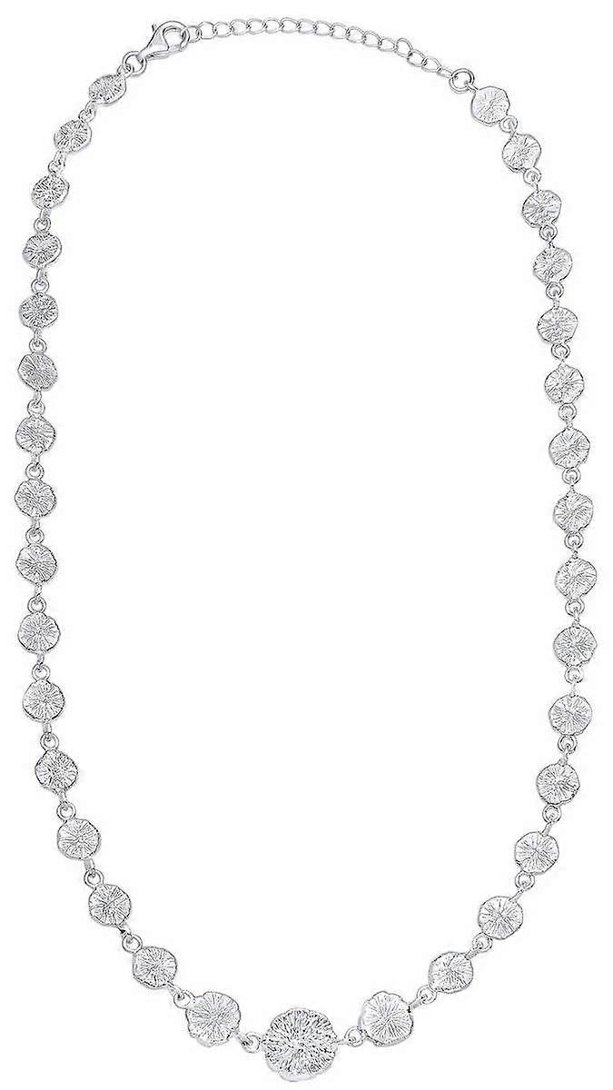 Beginnings Spray Textured Discs Necklace - Silver