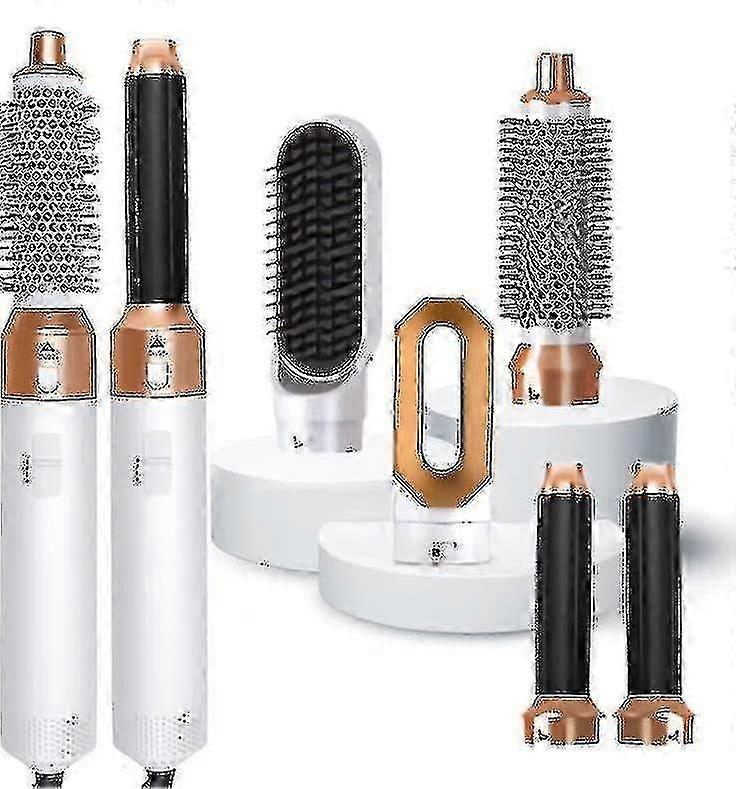 Coiffeur 5 en 1, Styler à air avec sèche-cheveux à brosse à air chaud, Pack de fer à lisser (platine)
