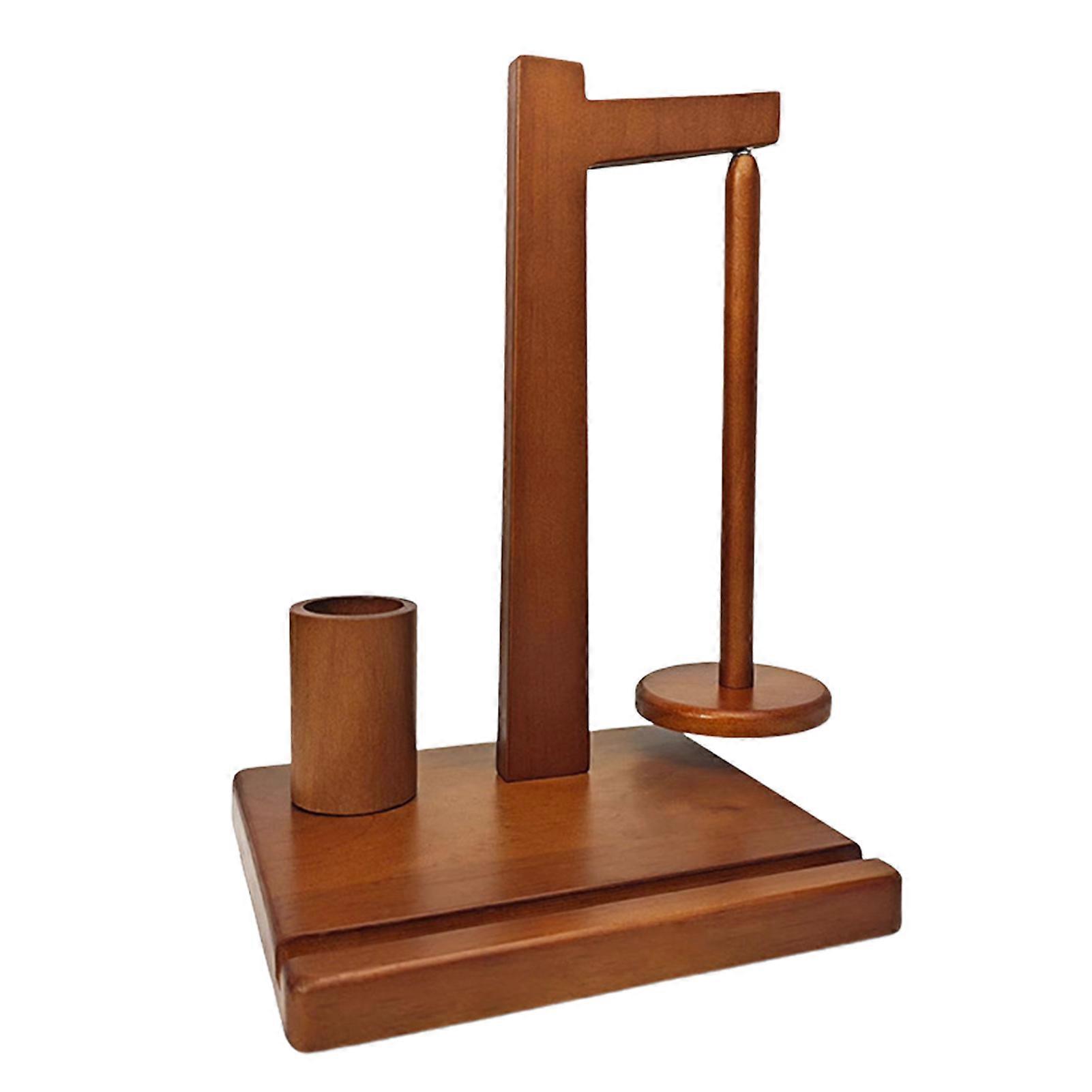 Wooden Yarn Holder for Crocheting with Phone Stand Multifunctional Desktop Yarn Ball Dispenser for Knitting Lovers