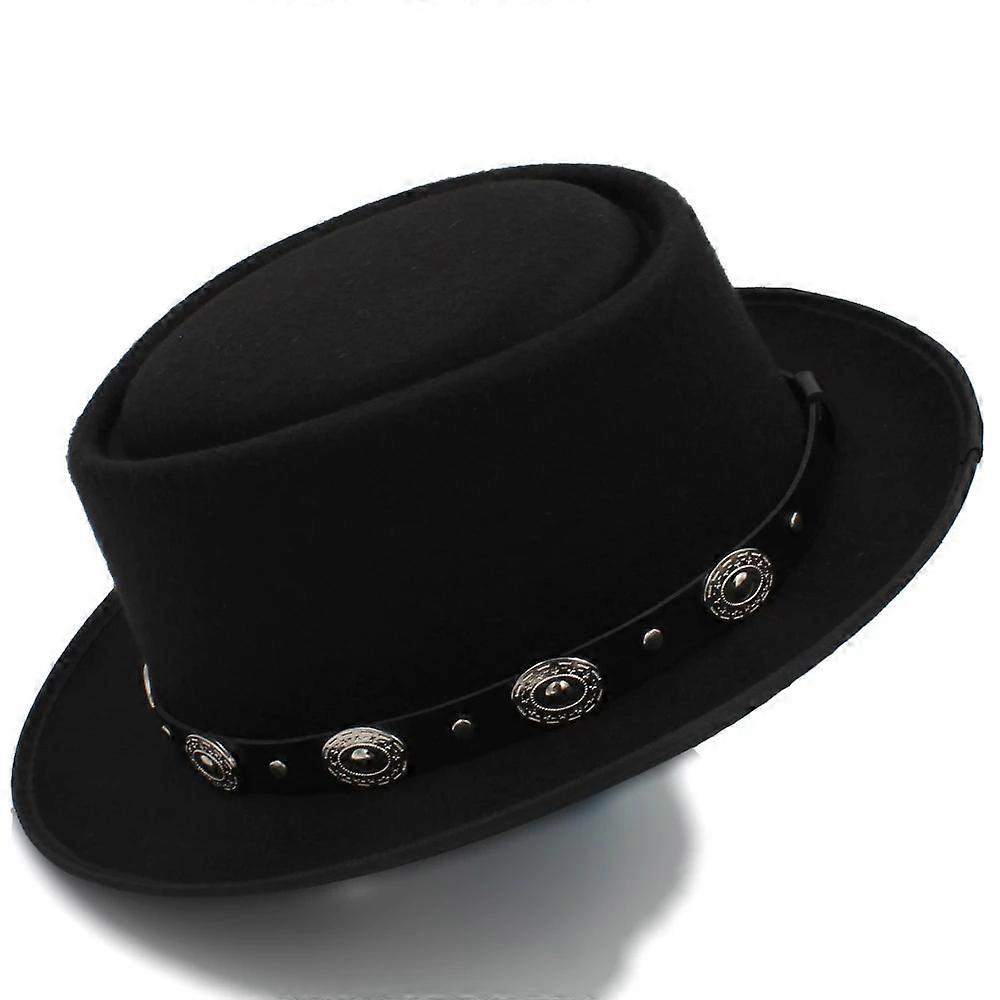 Kvinnor Fläsk paj Ull Platt Fedora Hatt