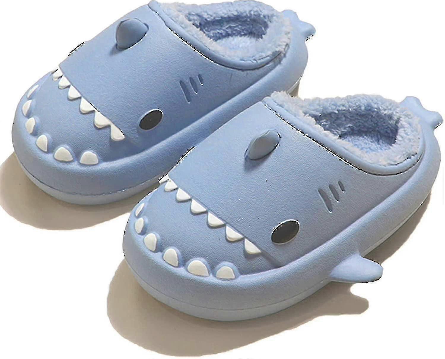 Inverno Shark Slippers Shark Slides Uomini E Donne Memory Foam Cute Cartoon Peluche Soffice Calda Pelliccia Foderata Pantofole