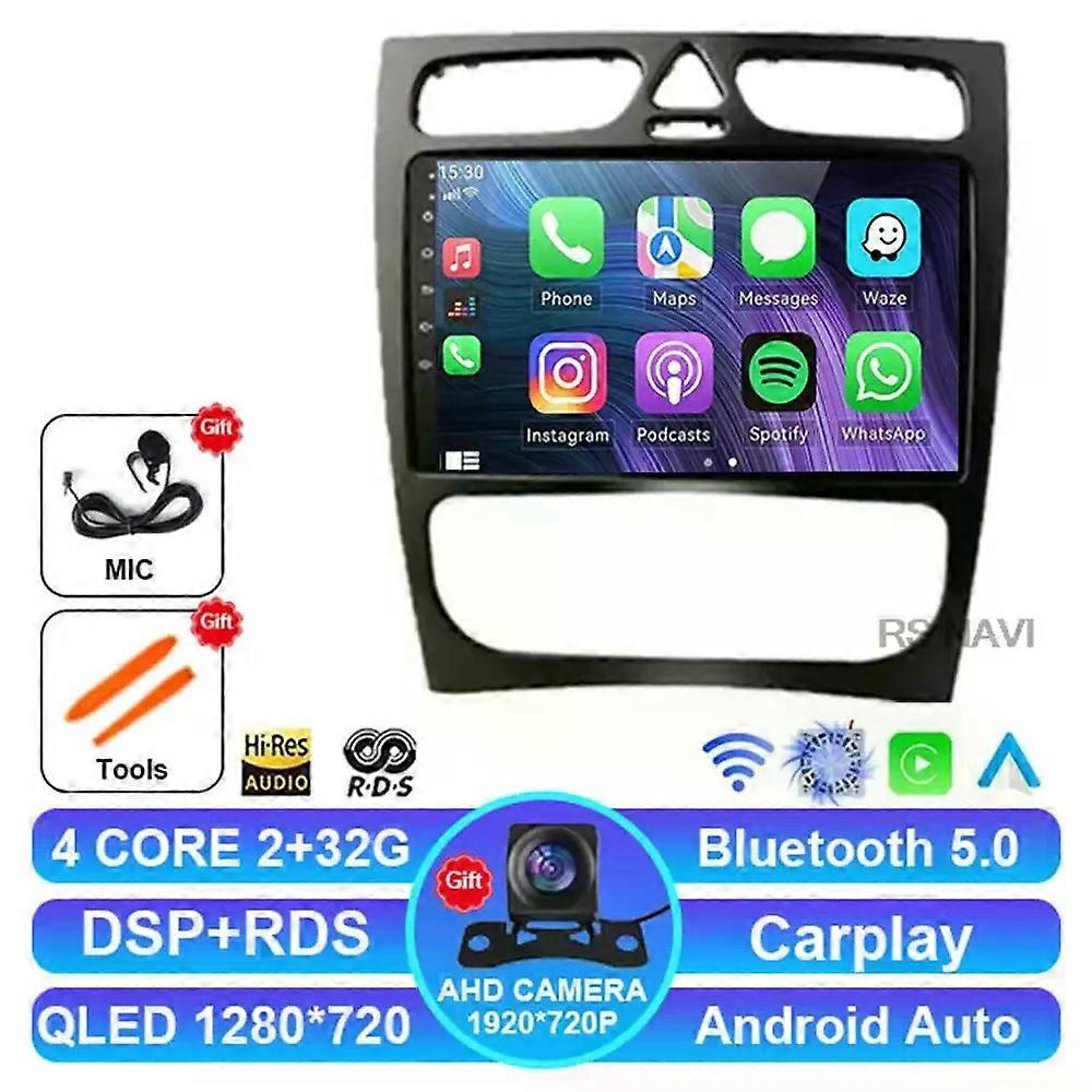 Android 14 Car Radio For Mercedes Benz C-class W203 C200 C320 C350 Clk W209 2002-2005 Gps Multimedia 4g Lte 5g Wifi Navigation