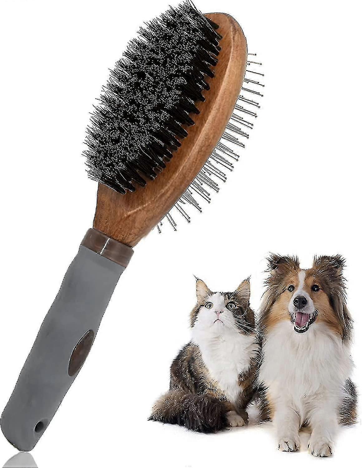 Domáce zvieratá Bambusová kefa pre psov a kefa pre mačky Kefa pre psov drevo, špendlík Kefa pre psov pre uzly-yujia-yuJia