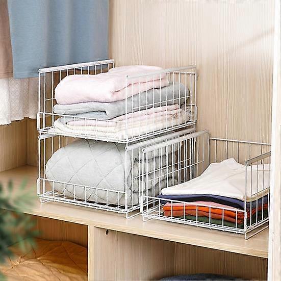 Wardrobe Storage Rack Hollow Stackable Sliding Rail Closet Cupboard ...