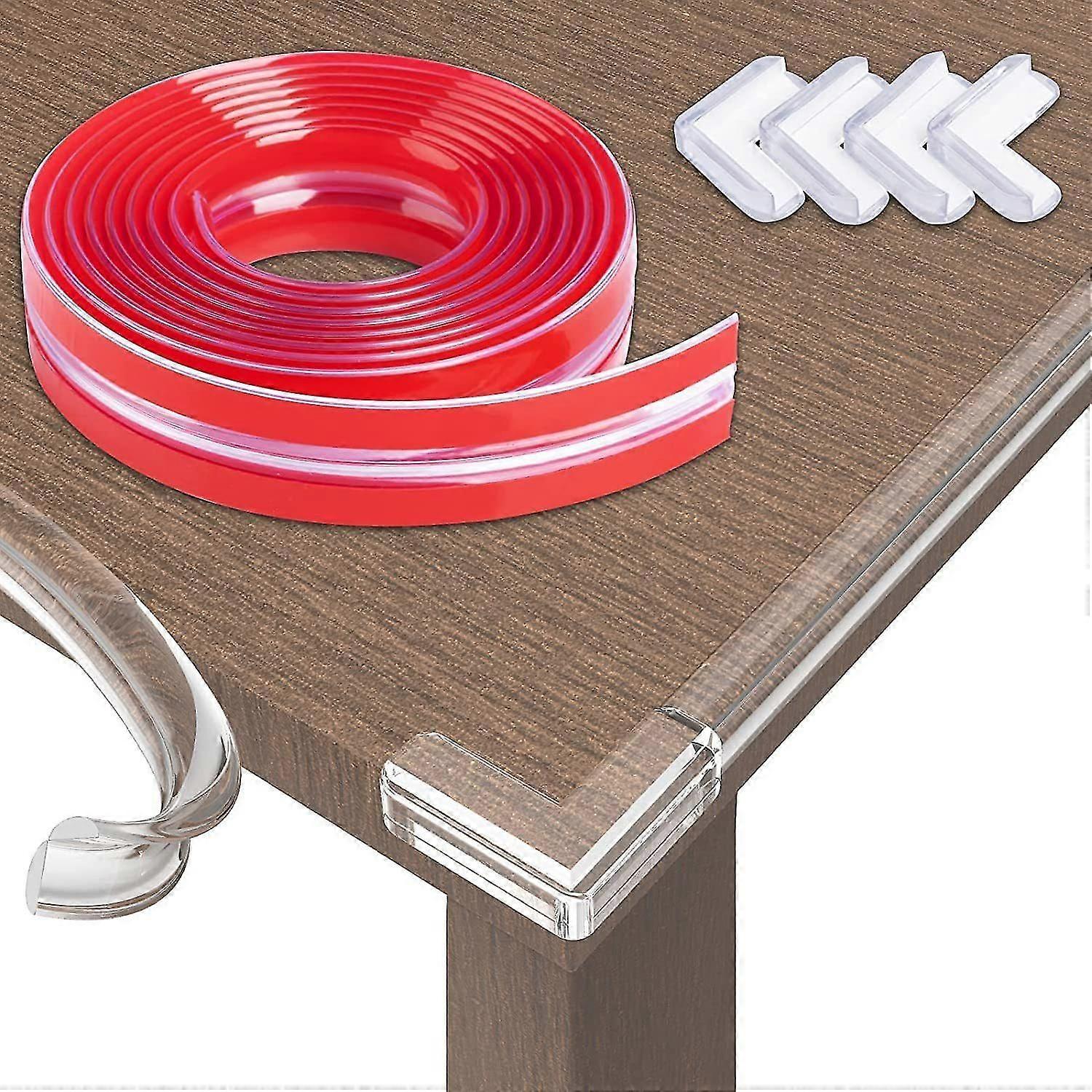 2 Rolls Silicone Edge Protector Strip Clear Pvc Pre-tape Adhesive Proofing Table Corners Protectors, Baby Proofing Edge Protector Clear Furnitur